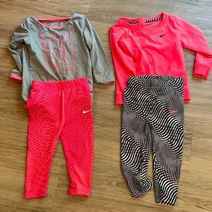 Set of 2 Nike shirts with leggings, Girls 18M